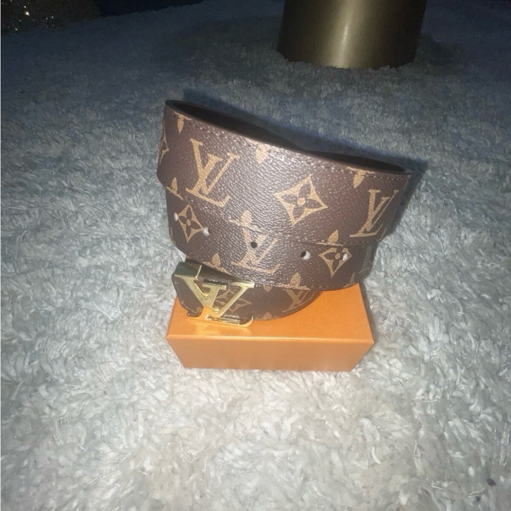 Louis Vuitton Brown and Gold Monogram Belt